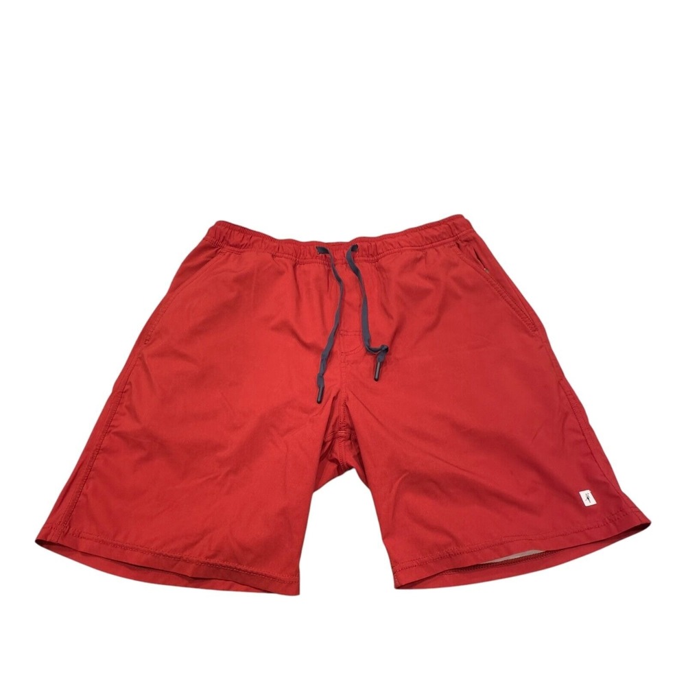 Toes on the Nose Hybrid Shorts Mens Medium Red Stretch Drawstring Swim Casual